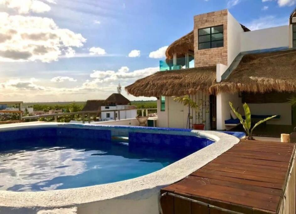 Bonita Habitacion Con Pequena Piscina A Aire Libre Puerto Morelos Bagian luar foto